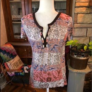 RXB SIZE MEDIUM MULTICOLORED IN BROWN PINK BLUE AND BEIGE.